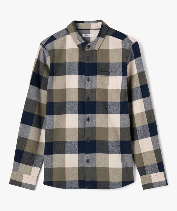 Chemise manches longues en flanelle à carreaux garçon vue3 - GEMO (JUNIOR) - GEMO