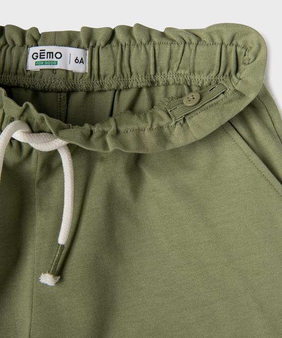 Short en jersey de coton à taille élastique ajustable fille vue2 - GEMO (ENFANT) - GEMO