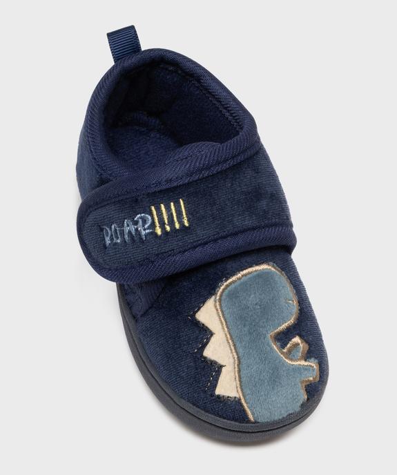 Chaussons montants en velours avec motif dinosaure bébé garçon vue5 - GEMO 4G BEBE - GEMO