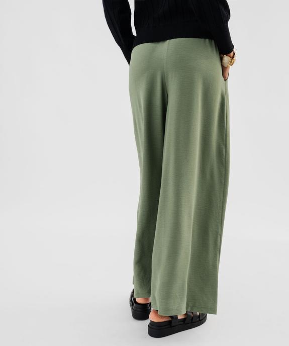 Pantalon large et fluide à taille élastiquée et liens à nouer femme vue3 - GEMO 4G FEMME - GEMO