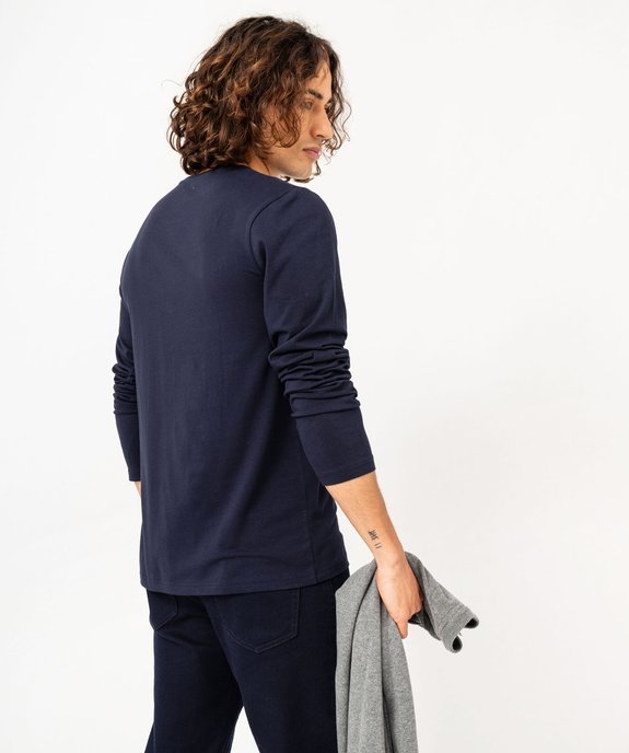 Tee-shirt à manches longues et col rond homme vue6 - GEMO 4G HOMME - GEMO