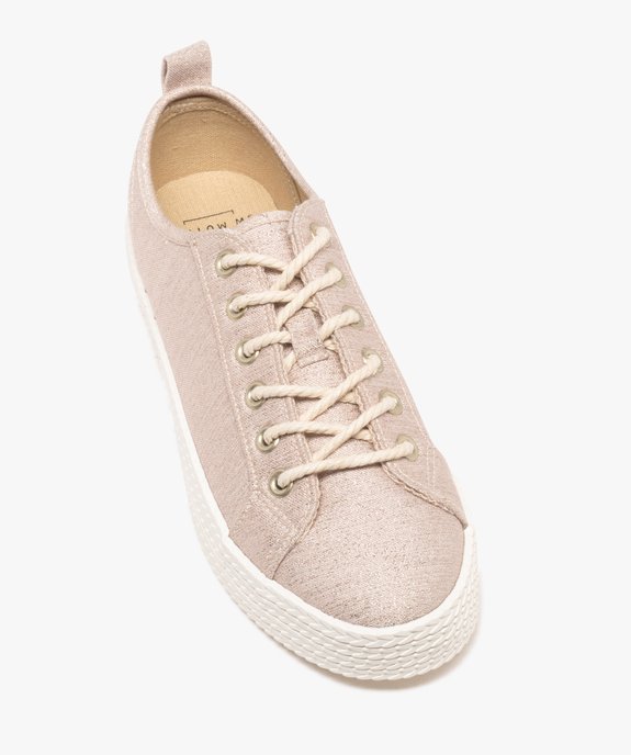 Baskets en toile à lacets avec épaisse semelle femme vue11 - FOLLOW ME G4G - GEMO