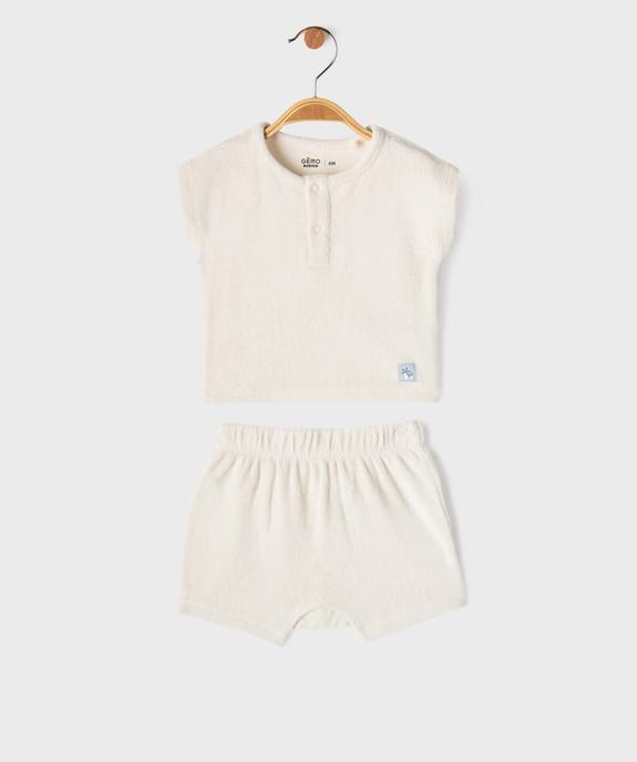 Ensemble 2 pièces en maille éponge bébé garçon Tee-shirt et short vue1 - GEMO(BB COUCHE) - GEMO