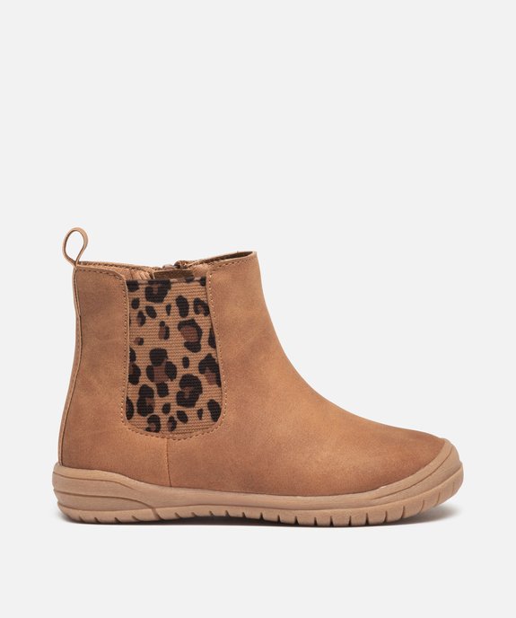 Boots fille style chelsea détails imitation léopard vue1 - GEMO (ENFANT) - GEMO