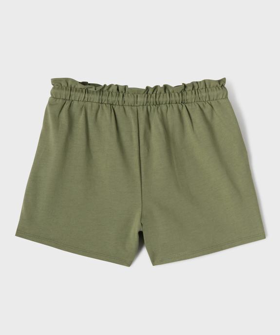 Short en jersey de coton à taille élastique ajustable fille vue3 - GEMO (ENFANT) - GEMO