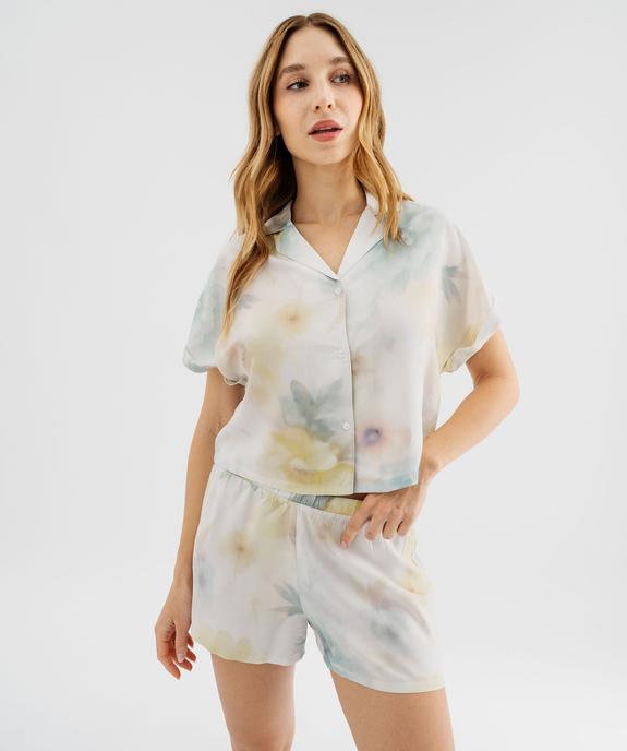 Haut de pyjama façon chemisier femme vue1 - GEMO 4G FEMME - GEMO