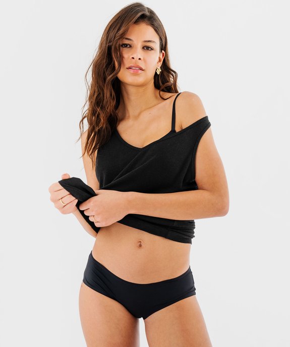 Shorties unis en microfibre femme (lot de 2) vue2 - GEMO 4G FEMME - GEMO
