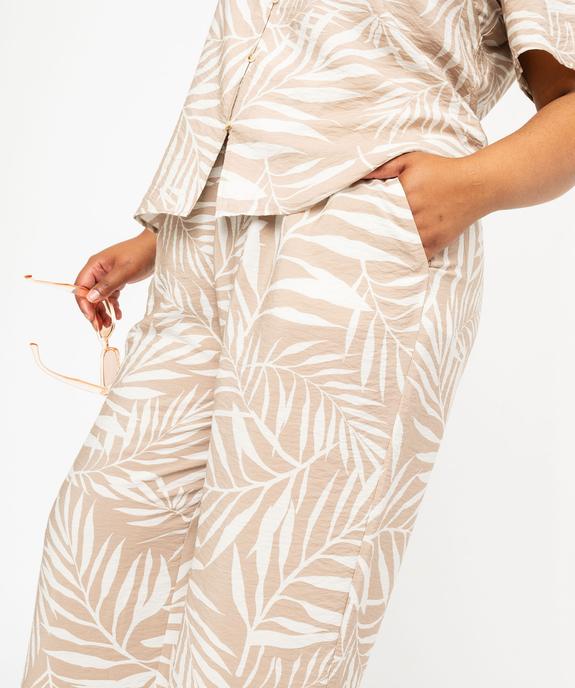 Pantalon large et fluide imprimé feuillage femme grande taille vue2 - GEMO (G TAILLE) - GEMO