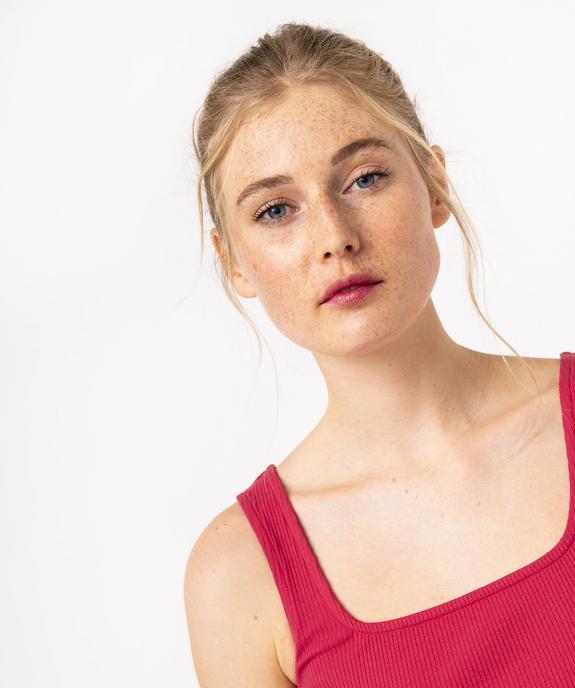 Robe courte à bretelles moulantes en maille côtelée femme - GEMO 4G FEMME Robe courte à bretelles moulantes en maille côtelée femme vue2 - GEMO 4G FEMME - GEMO