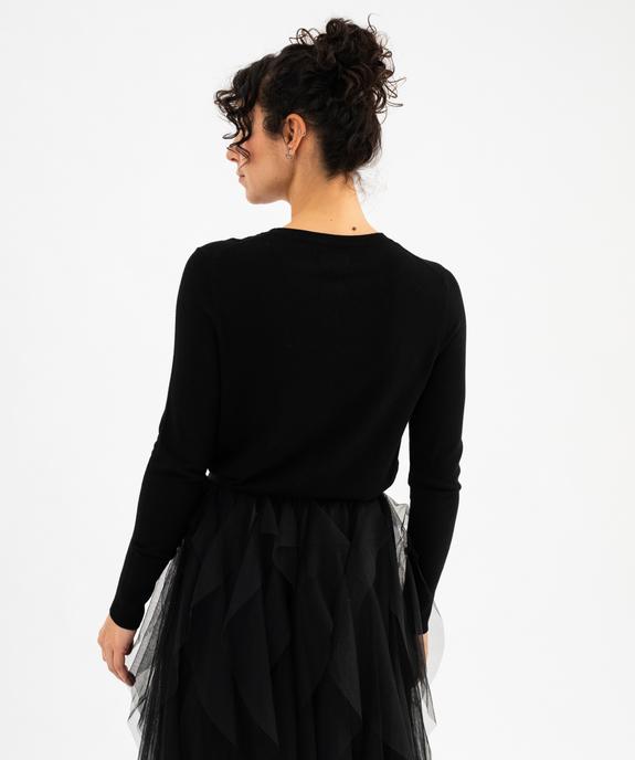 Gilet en maille fine à boutons fantaisie femme vue3 - GEMO 4G FEMME - GEMO