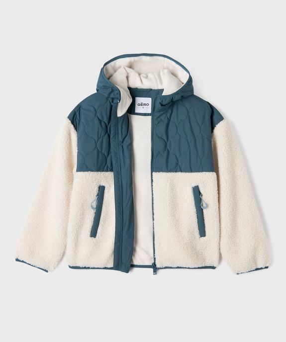 Sweat zippé à capuche bi-matières garçon vue2 - GEMO (JUNIOR) - GEMO