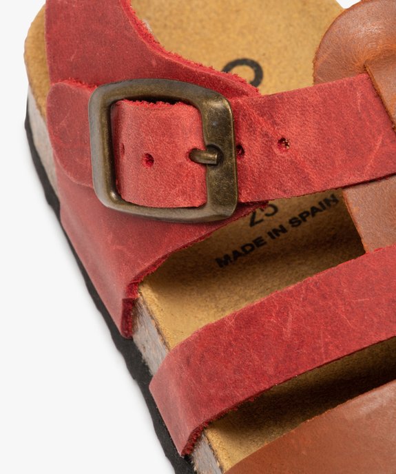 Sandales garçon à brides en cuir colorées et bout fermé vue6 - GEMO (ENFANT) - GEMO