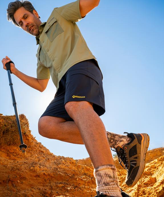 Bermuda technique multipoche en matière fine et légère homme - Roadsign vue7 - ROADSIGN D - GEMO