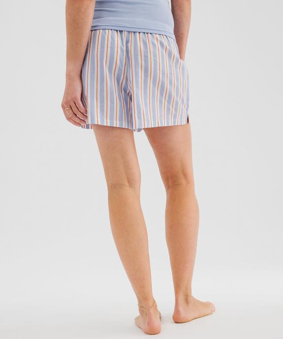 Short de pyjama en voile de coton imprimé femme vue3 - GEMO 4G FEMME - GEMO