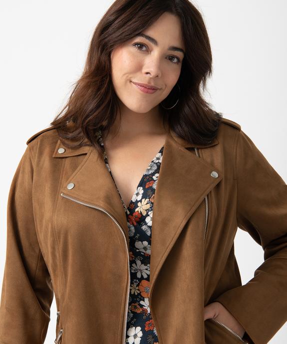 Blouson esprit biker en suédine femme grande taille vue2 - GEMO (G TAILLE) - GEMO