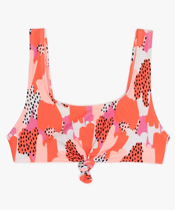 Haut de maillot de bain fille brassière nouée vue1 - GEMO (JUNIOR) - GEMO
