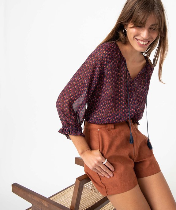 Blouse femme imprimée en voile vue5 - GEMO(FEMME PAP) - GEMO