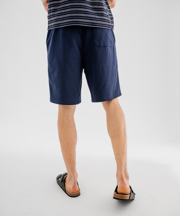 Bermuda en maille French Terry avec taille ajustable homme vue4 - GEMO 4G HOMME - GEMO