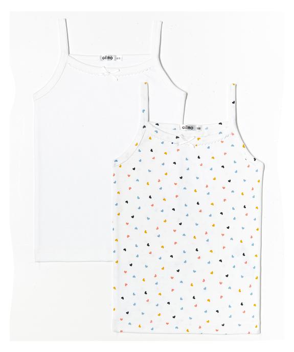 Débardeurs en coton fille (lot de 2) vue1 - GEMO 4G FILLE - GEMO