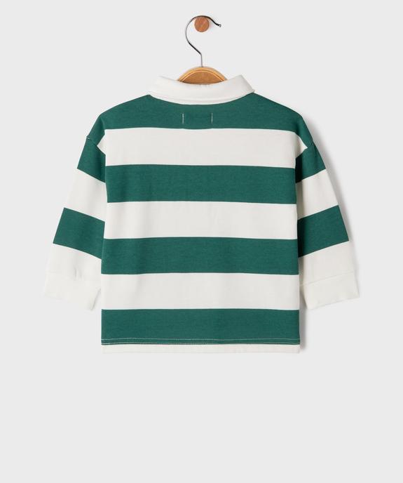 Sweat rayé esprit polo bébé garçon vue3 - GEMO 4G BEBE - GEMO