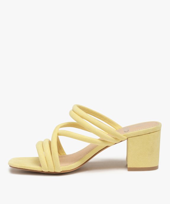 Mules femme unies à talon carré et brides rondes  vue3 - GEMO(URBAIN) - GEMO