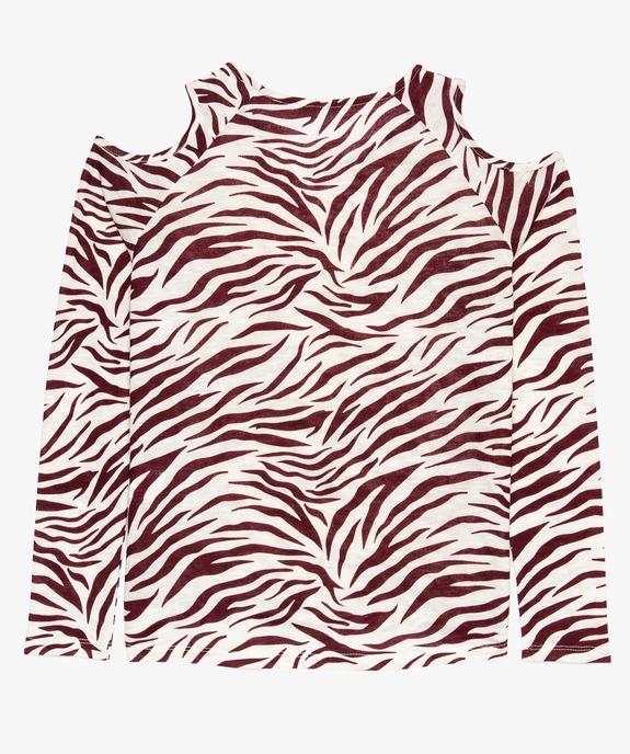 Pull fin fille à motifs avec épaules dénudées vue2 - GEMO (JUNIOR) - GEMO
