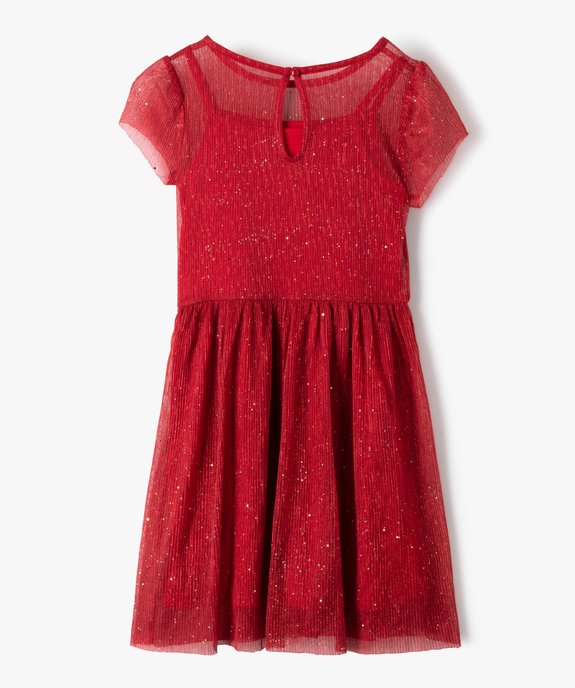 Robe fille en voile plissé et pailleté vue4 - GEMO (ENFANT) - GEMO
