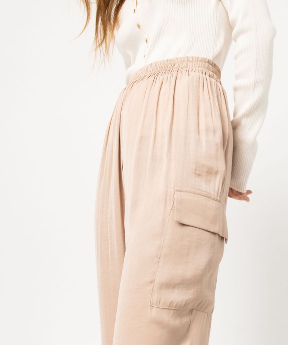 Pantalon cargo en matière satinée femme vue2 - GEMO(FEMME PAP) - GEMO