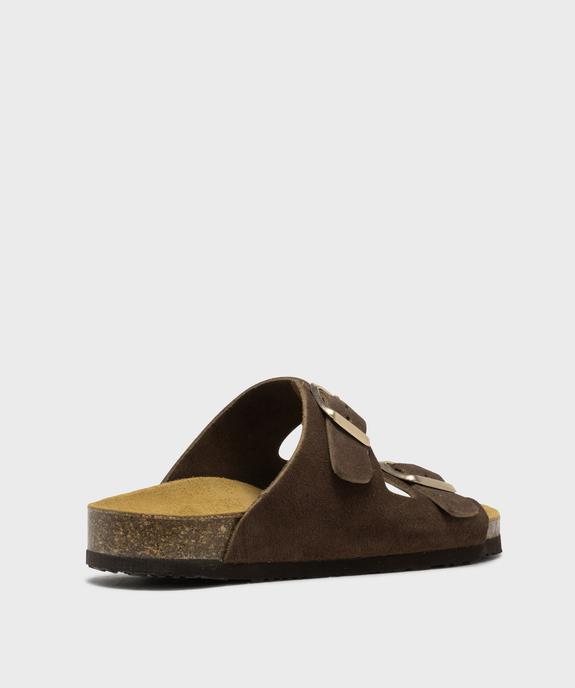 Sandales mules en cuir à semelle anatomique femme - Tanéo vue4 - TANEO - GEMO