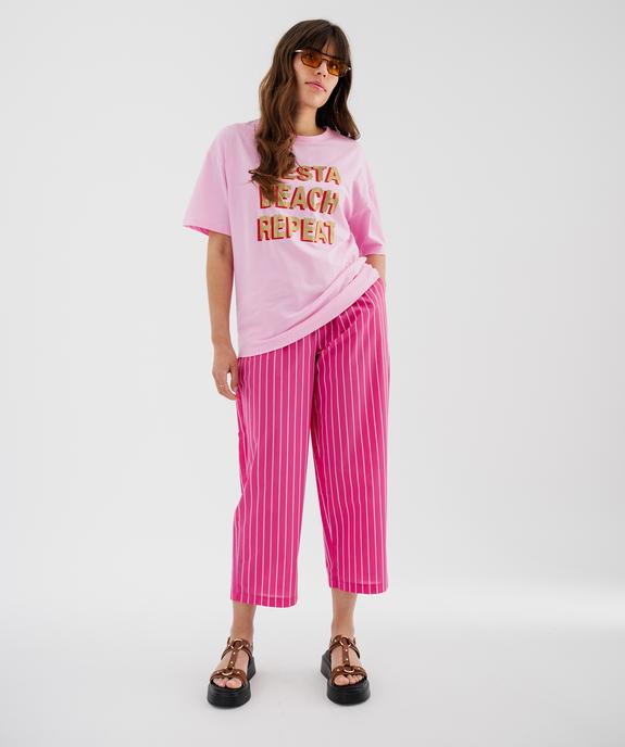 Pantalon en toile fine rayée femme vue6 - GEMO(FEMME PAP) - GEMO