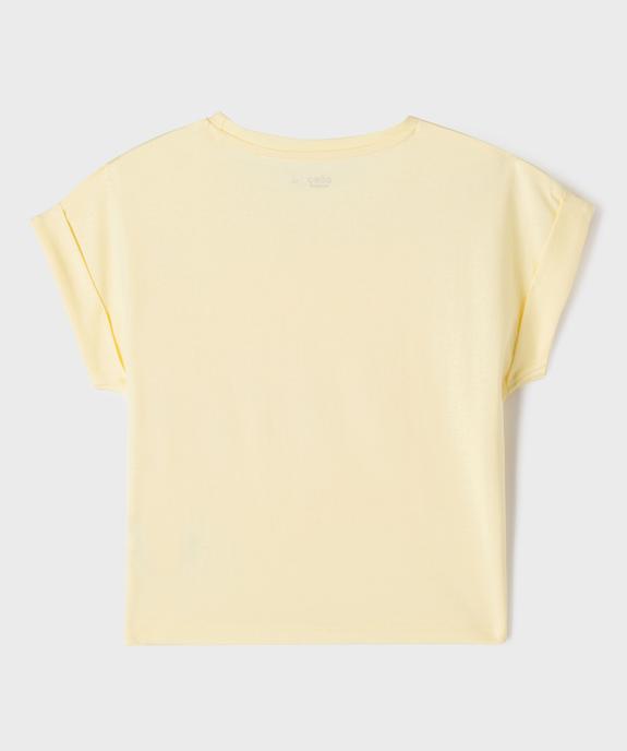 Tee-shirt manches courtes oversize à motifs brodés fille vue4 - GEMO 4G FILLE - GEMO