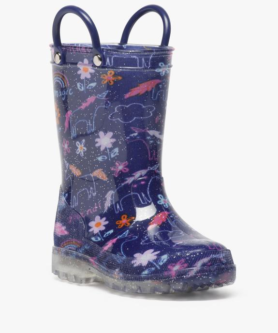 Bottes de pluie clignotantes à motifs licornes vue2 - GEMO (ENFANT) - GEMO