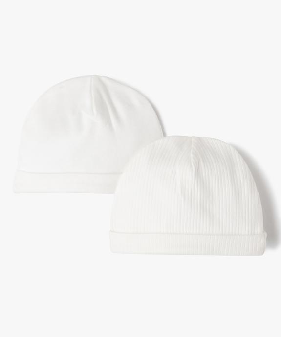 Bonnet naissance en jersey à revers (lot de 2)  vue1 - GEMO(BB COUCHE) - GEMO