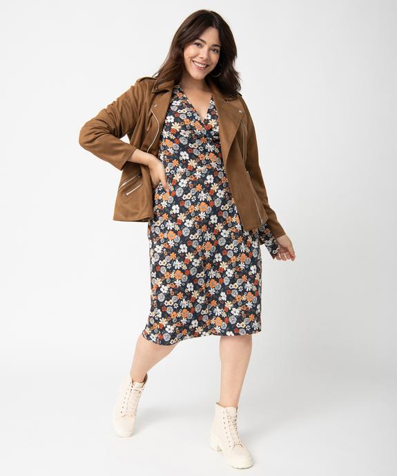 Blouson esprit biker en suédine femme grande taille vue5 - GEMO (G TAILLE) - GEMO