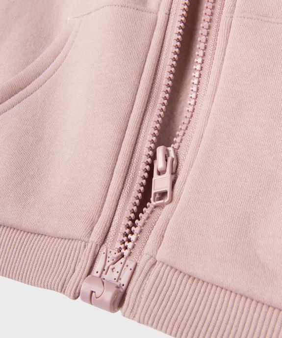 Sweat zippé à capuche en molleton doux imprimé bébé fille - Les Produits Malins vue3 - GEMO 4G BEBE - GEMO