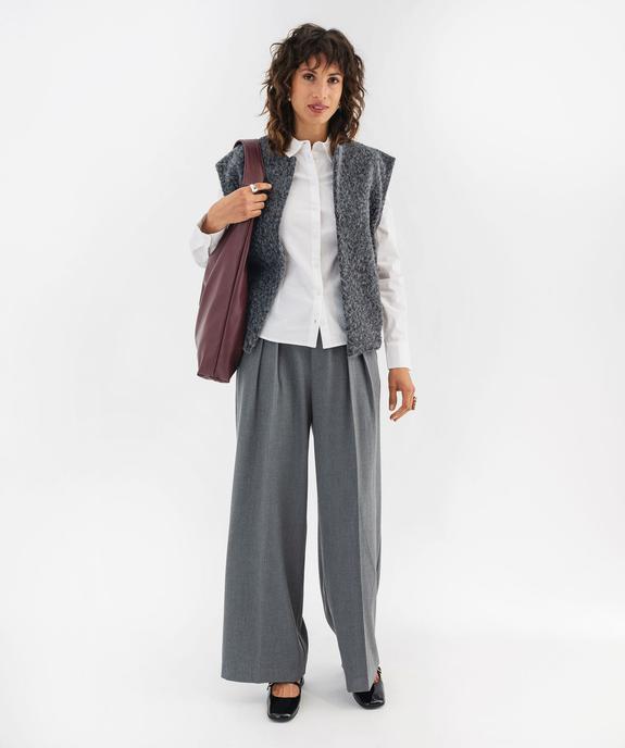 Chemise unie en coton stretch femme vue4 - GEMO(FEMME PAP) - GEMO