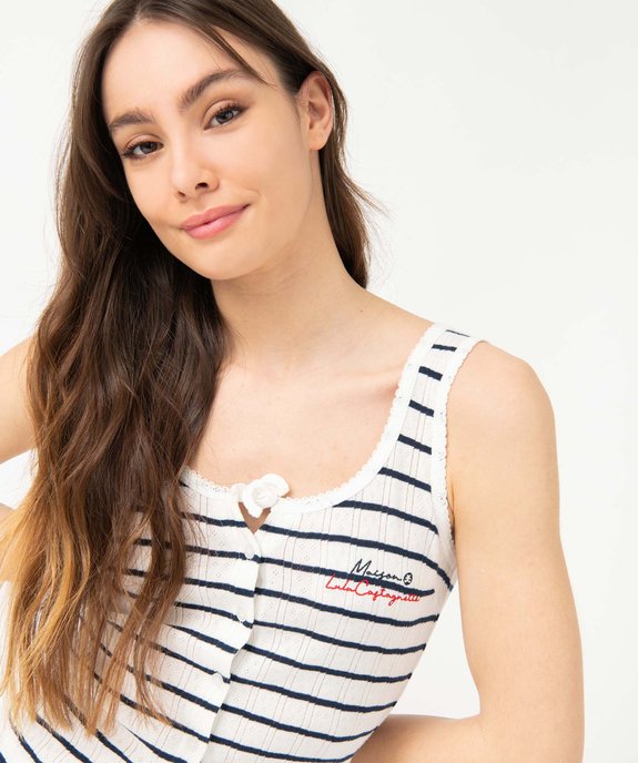 Pyjashort femme bicolore - LuluCastagnette vue6 - LULUCASTAGNETTE - GEMO