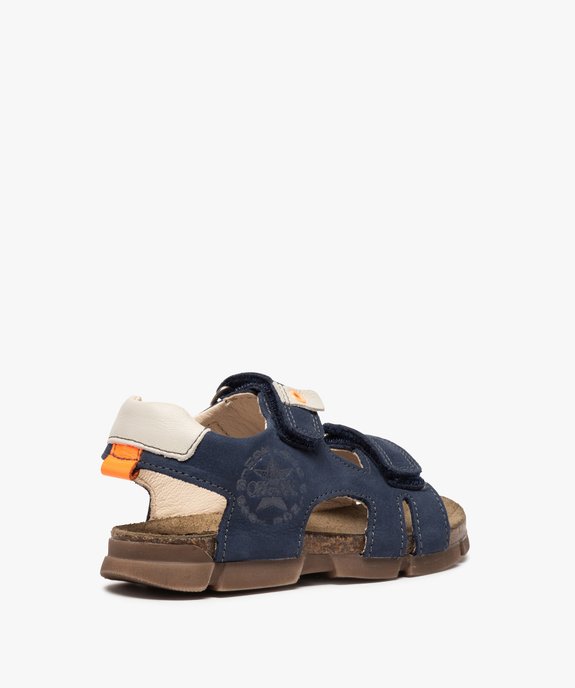 Sandales garçon tout terrain en cuir à scratchs - Bopy vue4 - BOPY - GEMO