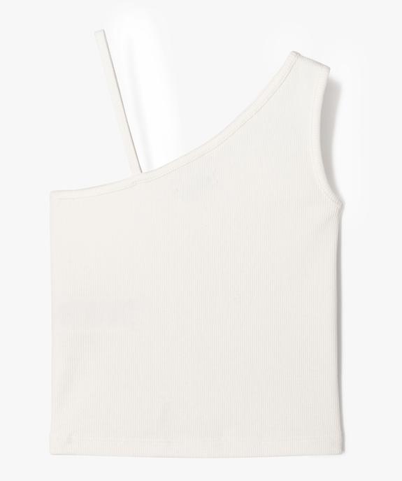 Débardeur asymétrique en coton côtelé fille vue3 - GEMO (ENFANT) - GEMO