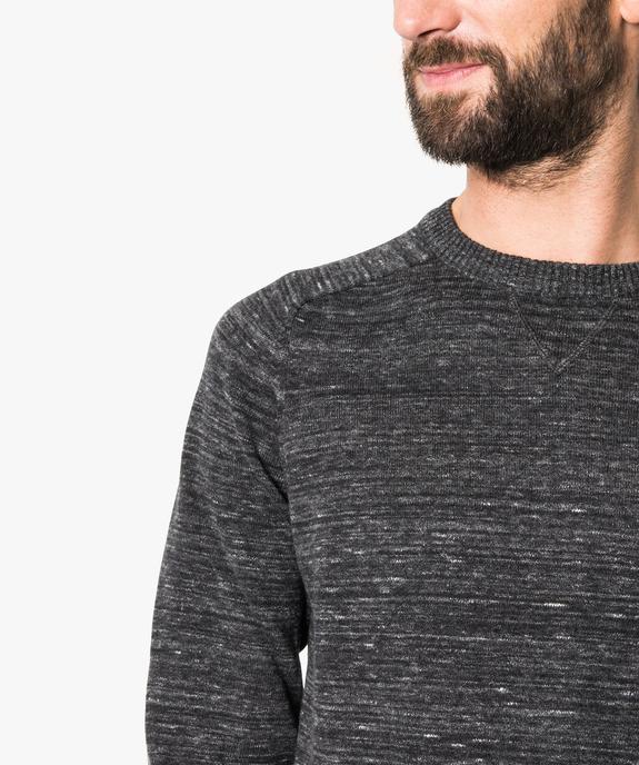 Pull homme en coton fin avec finitions bord-côte  vue2 - GEMO (HOMME) - GEMO