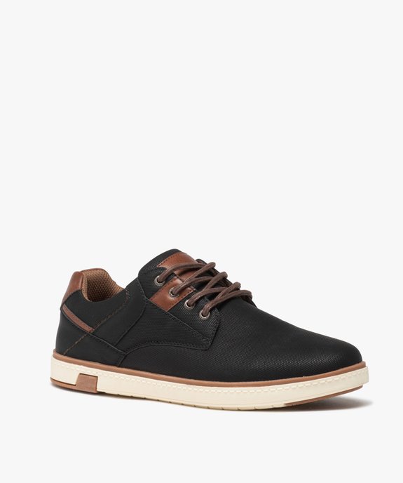 Derbies homme casual à lacets avec semelle contrastante vue2 - GEMO (CASUAL) - GEMO