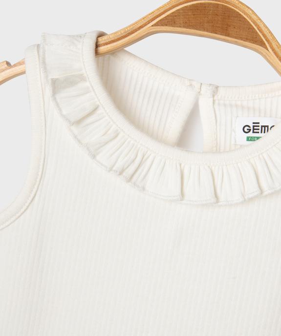 Débardeur avec volant sur le col et finitions froncées bébé fille vue2 - GEMO 4G BEBE - GEMO