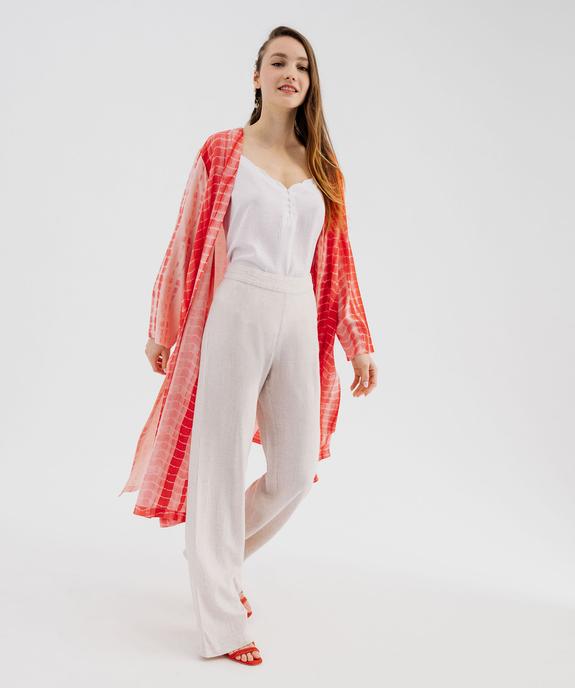 Blouse longue manches 3/4 en viscose tie-and-dye femme vue1 - GEMO(FEMME PAP) - GEMO
