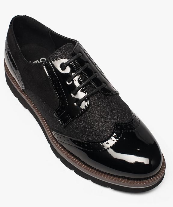 Derbies femme vernis et pailletés vue5 - GEMO (CASUAL) - GEMO