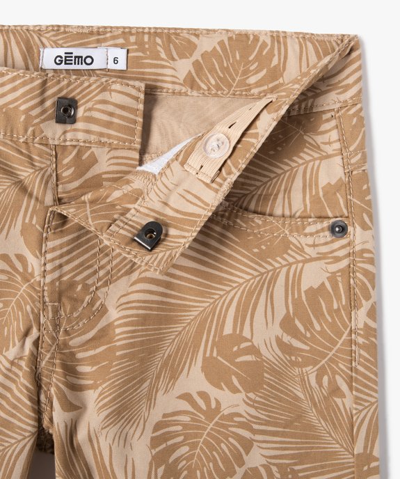 Bermuda en coton twill imprimé à revers garçon vue2 - GEMO 4G GARCON - GEMO