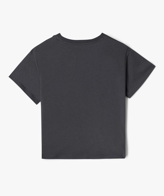 Tee-shirt crop top à manches courtes imprimé fille vue7 - GEMO 4G FILLE - GEMO