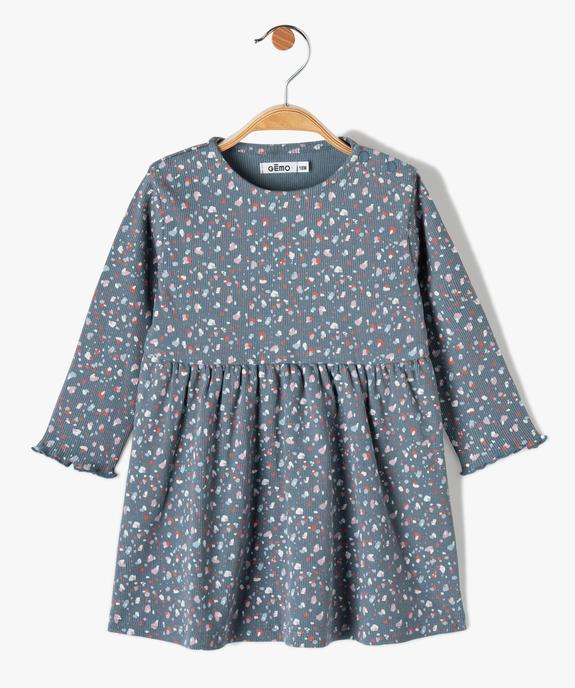 Robe bébé fille en maille côtelée et mouchetée vue1 - GEMO(BEBE DEBT) - GEMO