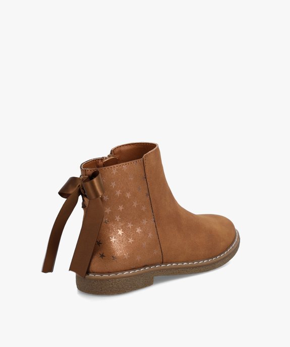 Boots fille en suédine motifs étoiles et ruban décoratif vue4 - GEMO (ENFANT) - GEMO