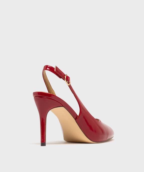 Escarpins sling-back vernis à bout pointu et talon aiguille femme - Valentina Baldano vue4 - VALENTINA BALDA - GEMO