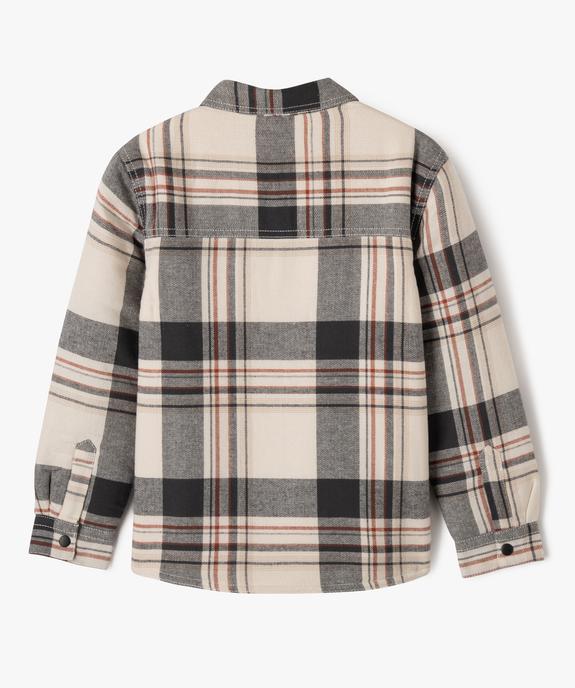 Surchemise à carreaux doublée d'une maille peluche garçon vue3 - GEMO (ENFANT) - GEMO